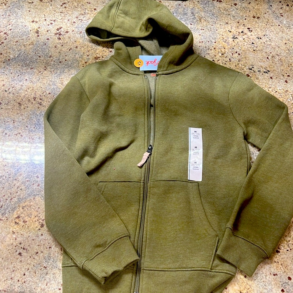 Cat & Jack Green Zip Up Hoodie M(8-10)